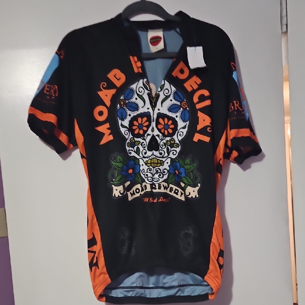 Moab Brewery Men’s Black & Orange Graphic Cycling Jersey